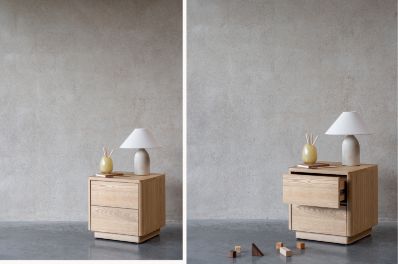 Night Chest Two Drawers Natural Ash TB