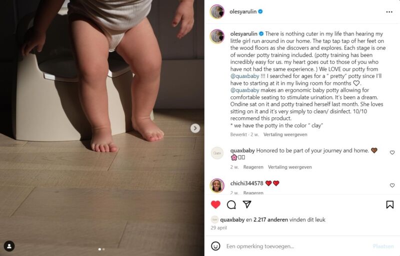 Oleysa Rulin IG Post My Potty
